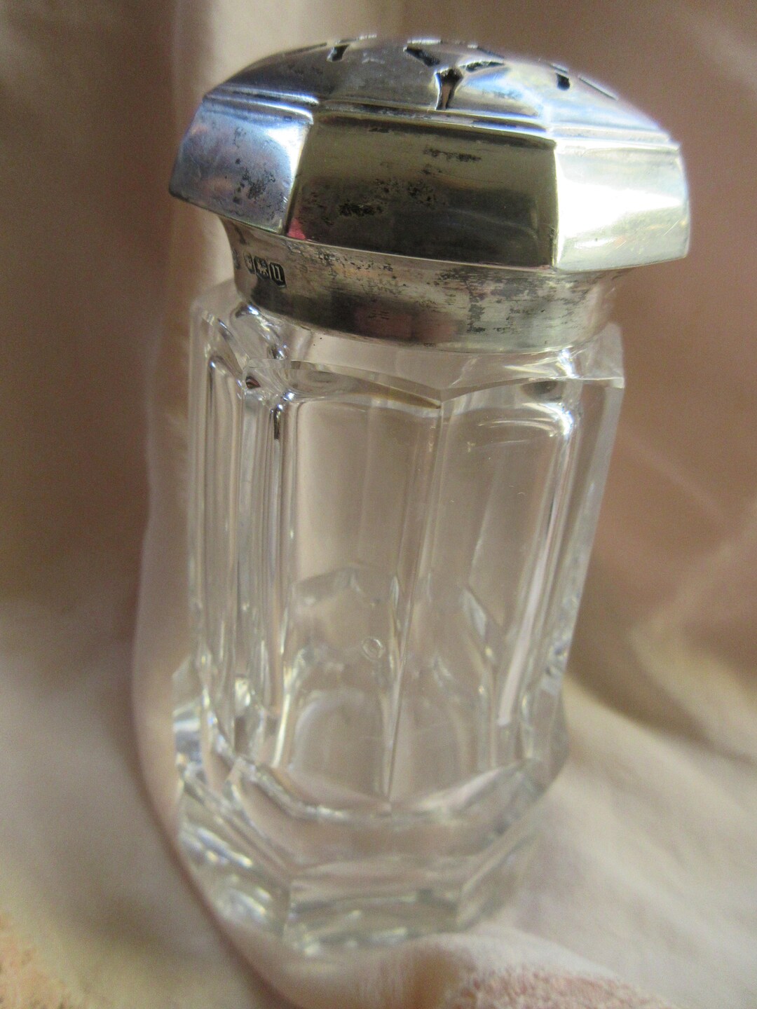 Antique Sterling Crystal Sugar Shaker Sterling Muffineer Etsy