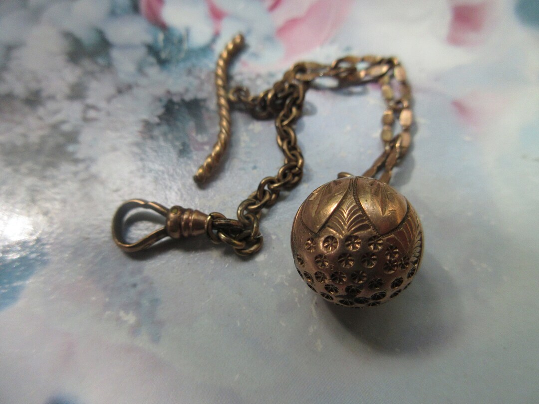 Victorian Antique Pocket Watch Chain and Fob in Gold Fill With Etsy