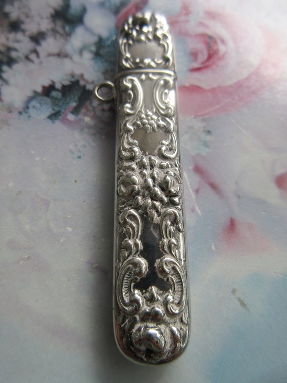 Antique Sterling Etui Chatelaine Piece Needle Case - image 1