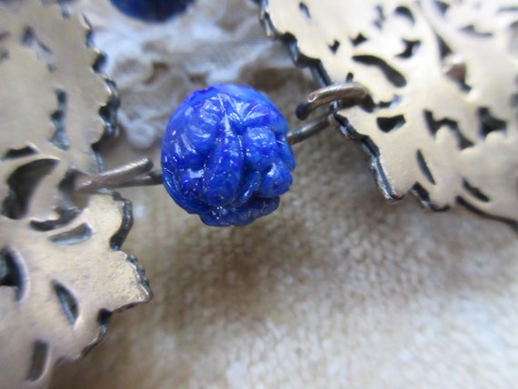 Vintage Art Glass Millefiori Lapis Beaded Bracelet - image 5