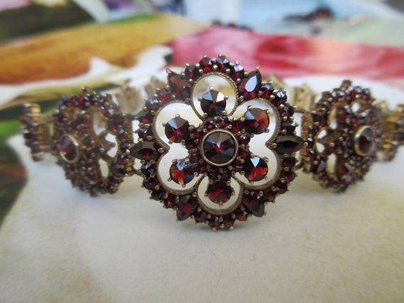 Antique Bohemian garnet bracelet / bangle. – BabaBarock, Baba Store
