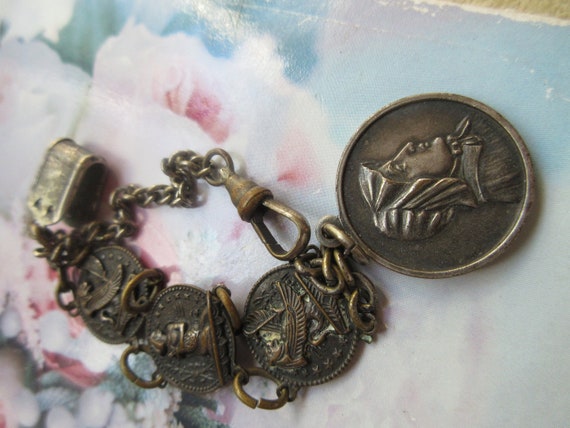 Antique Watch Chain With Unusual Links and Saint … - image 7