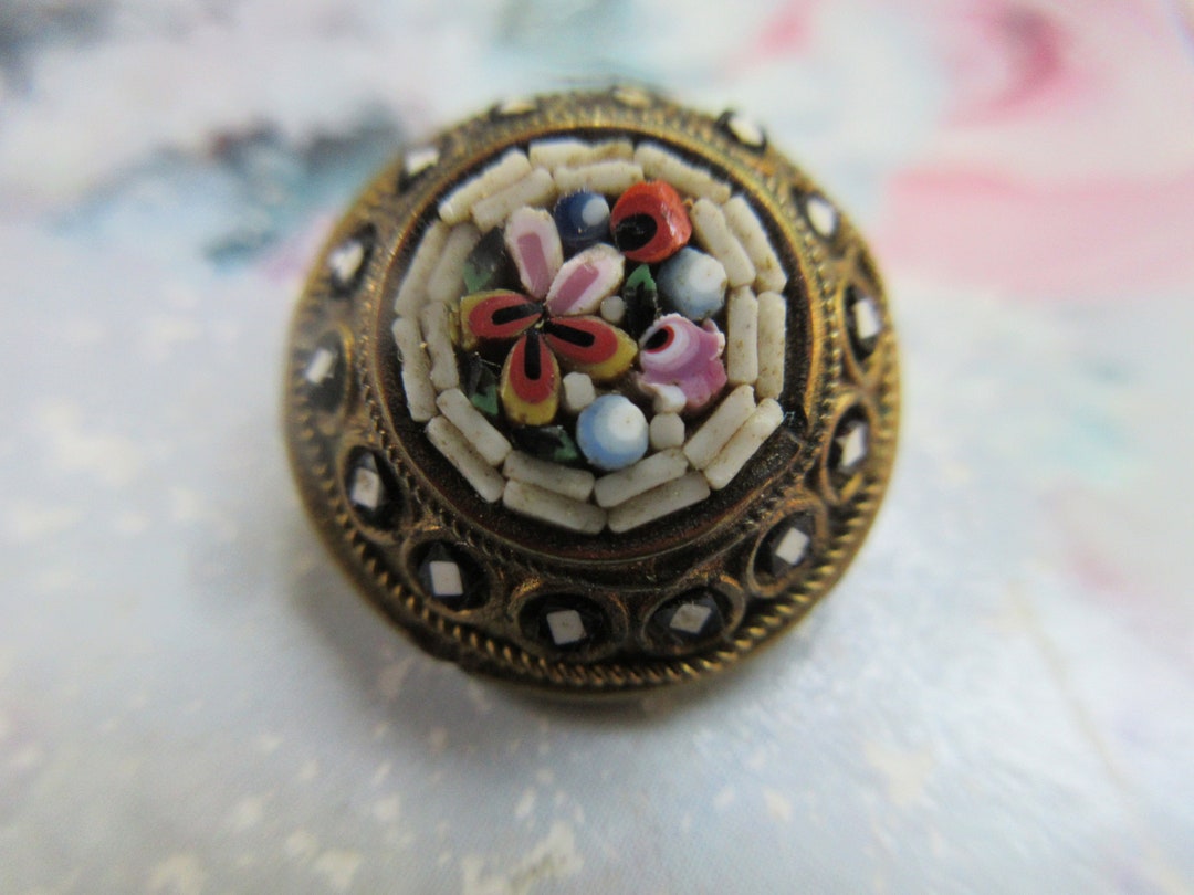 Floral Rustic Pin Older Vintage Flower Mosaic Pin , Tiny Scatter Pin - Etsy