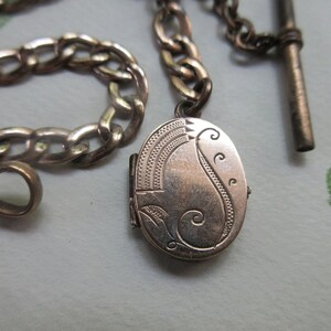 Antique Pocket Watch Chain With Locket Fob in Gold Fill by Bliss ...