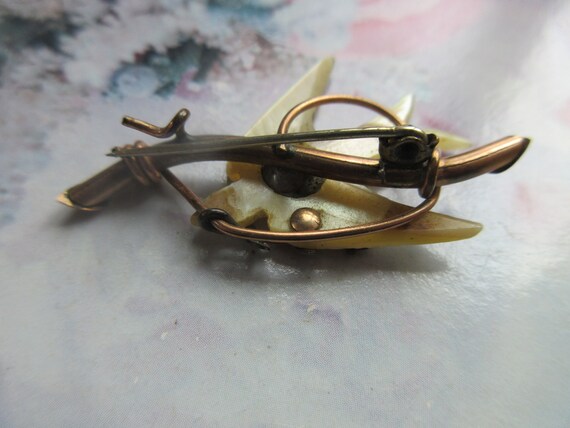 Victorian Antique Dove Of Peace Pin in Gold Fill … - image 3