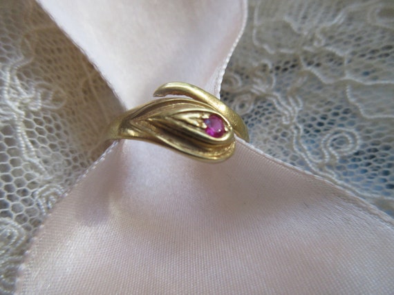 Older Vintage 14K Snake Ring - image 2