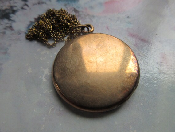 Antique Monogrammed Locket Necklace in Gold Fill … - image 3