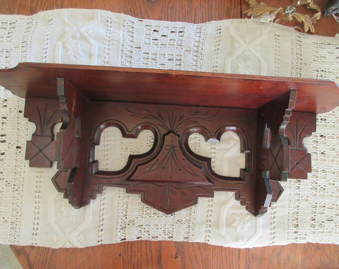 Victorian Clock Shelf Antique Shelf Carved Wood Shelf Etsy