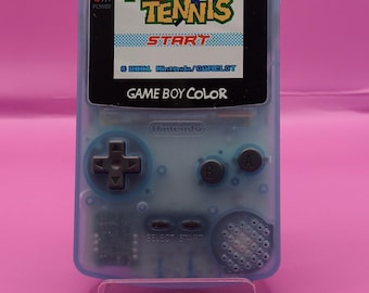 Game Boy Color GBC Edição Azul com tela laminada OLED AMOLED