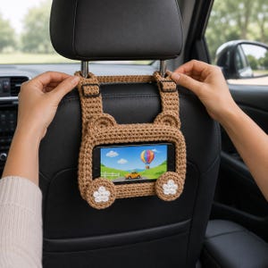 Crochet Teddy Bear Car Seat Phone Holder Pattern (PDF Download)
