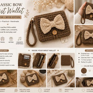 Classic Bow Wristlet PDF, Diy  Purse Tutorial, Fast Gift Project, Card Holder Travel Wallet