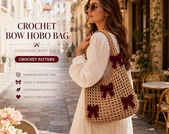 PDF da Bolsa Hobo Coquette com Laço | Tutorial de Bolsa de Ombro em Tela
