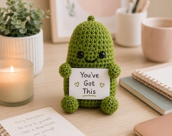 Emotional Support Crochet PDF | Amigurumi Plush Tutorial, Positive Affirmation Gift, Desk Companion, Digital Download