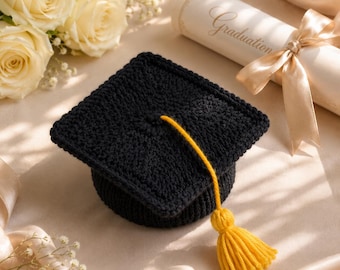 Molde em PDF para chapéu de formatura feito à mão, adereço para fotos de formatura, tutorial de presente faça você mesmo