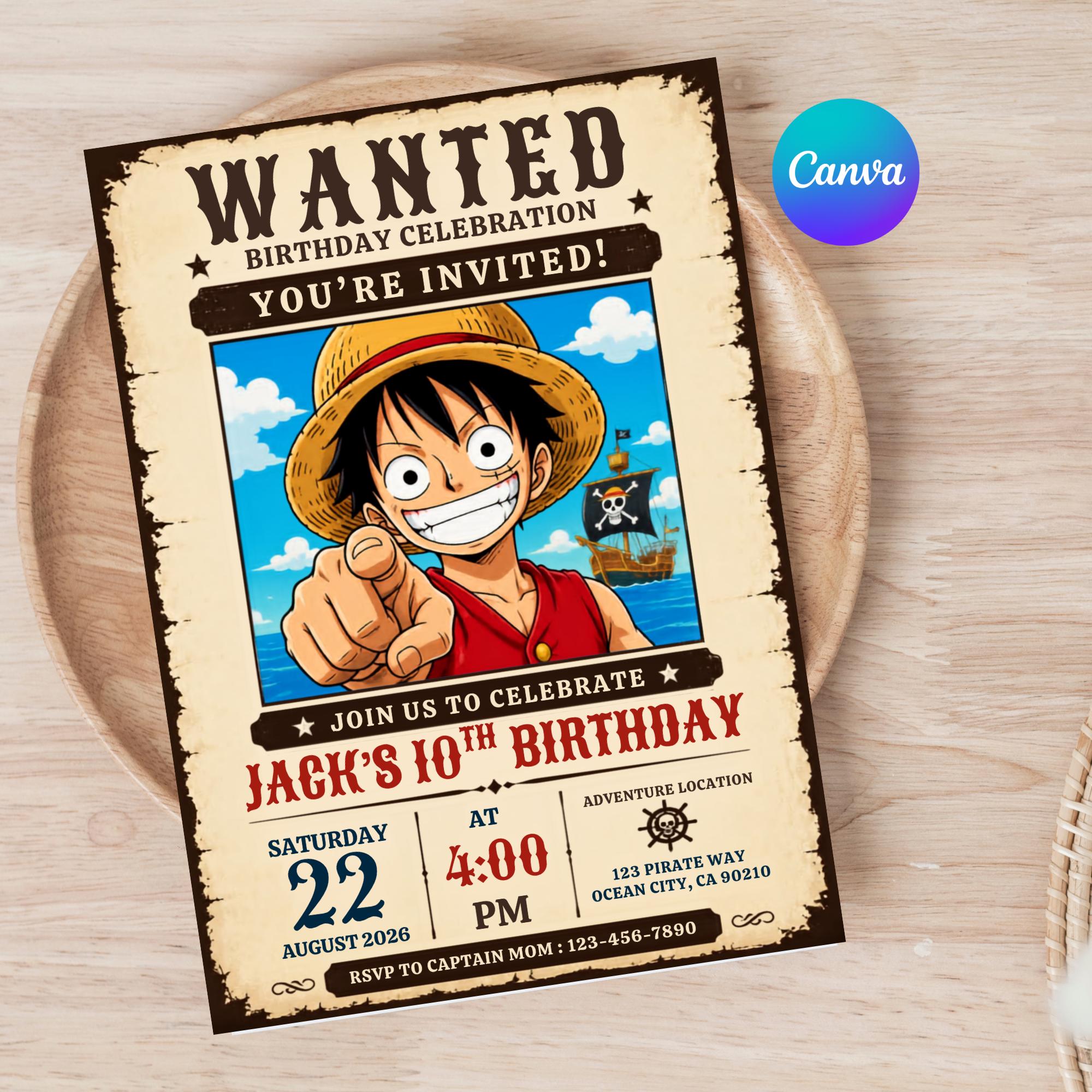 One Piece Birthday Card - Etsy Hong Kong