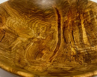 Spalted Curly Maple Centerpiece Bowl with Hand-Carved Feet