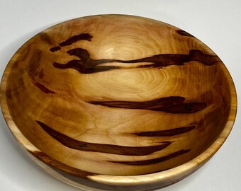 Flamed Large Sycamore Fruit Bowl with Hand Carved Feet