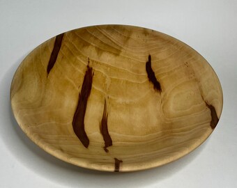 Flamed Sycamore Fruit Bowl with Hand Carved Feet