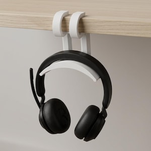 Soporte para auriculares debajo del escritorio, soporte para auriculares con clip para juegos y oficina, gancho de montaje con abrazadera. Sistema de abrazadera modular Form Living.