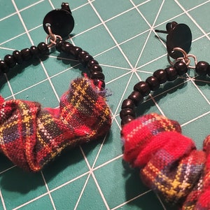 Tartan hoop earrings