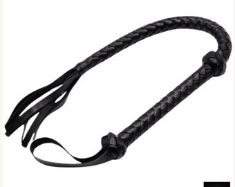 Leather BDSM Flogger | Handmade Impact Whip | Full Grain Cowhide Bondage Flogger for Couples Discipline Play