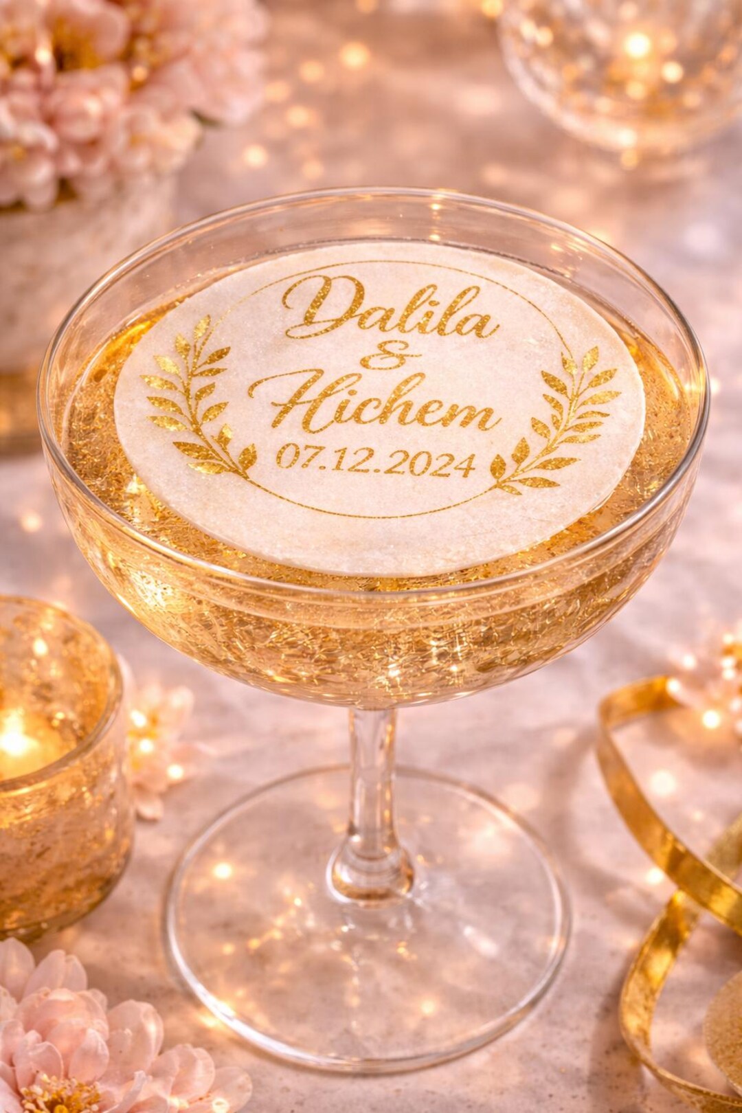 Customizable Edible Glitter Gold Cocktail Discs - Etsy
