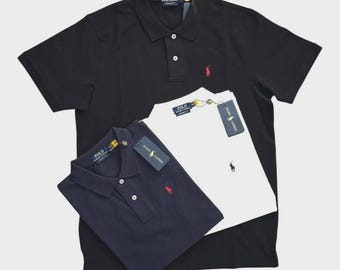 Ralph Lauren herenpoloshirt klassieke pasvorm – designerstijl met korte mouwen