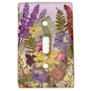 Light Switch Plate Pressed Flower Art &quot;Art Prints&quot;