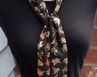 Skinny Scarf, dark floral scarves, botanical scarves for women, neck scarf, neck tie, flower garden scarf, wrap