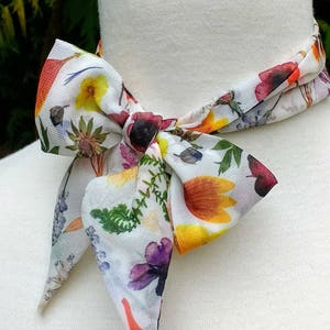 Skinny Scarf, floral scarves, Spring Meadow, mothers day, scarves for women, neck scarf, neck tie, flower garden scarf, wrap