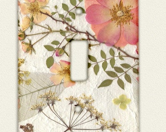 Switch Plate Pressed Flower Art PRINT from original