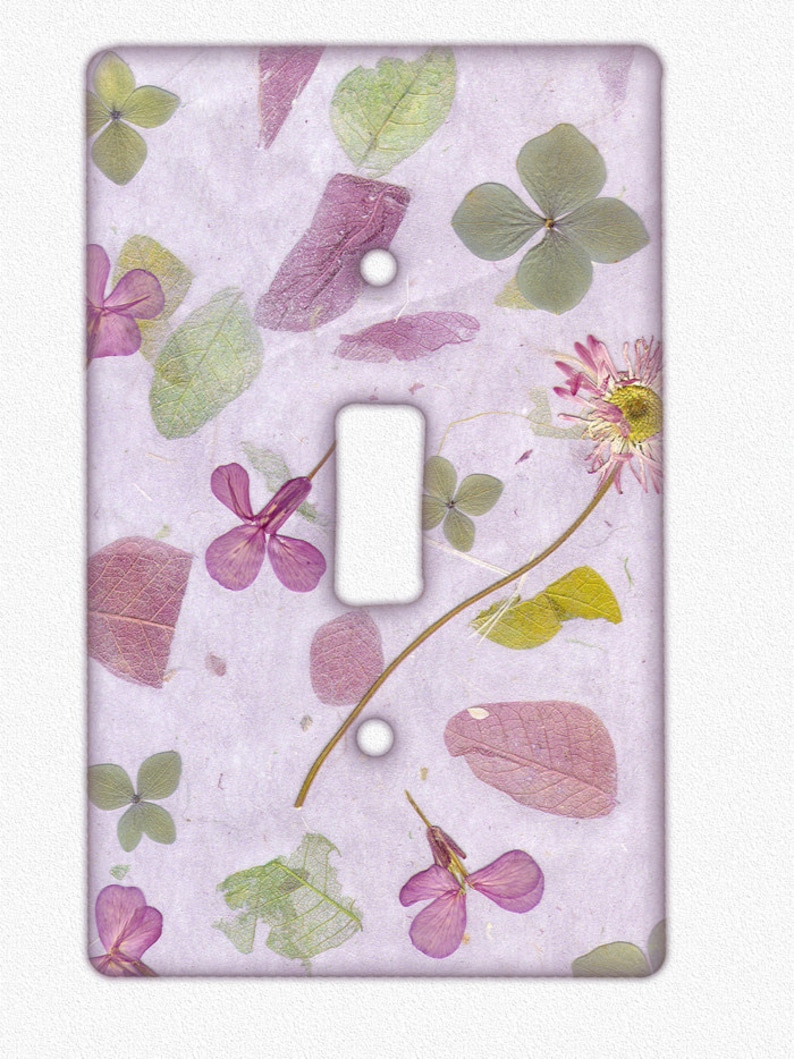 Switch Plate Pressed Flower Art PRINT from original image 5