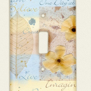 Switch Plate Pressed Flower Art PRINT from original image 2