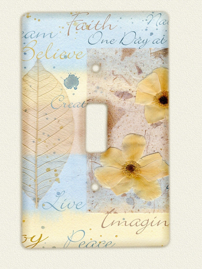 Switch Plate Pressed Flower Art PRINT from original image 2