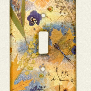 Switch Plate Pressed Flower Art PRINT from original image 4