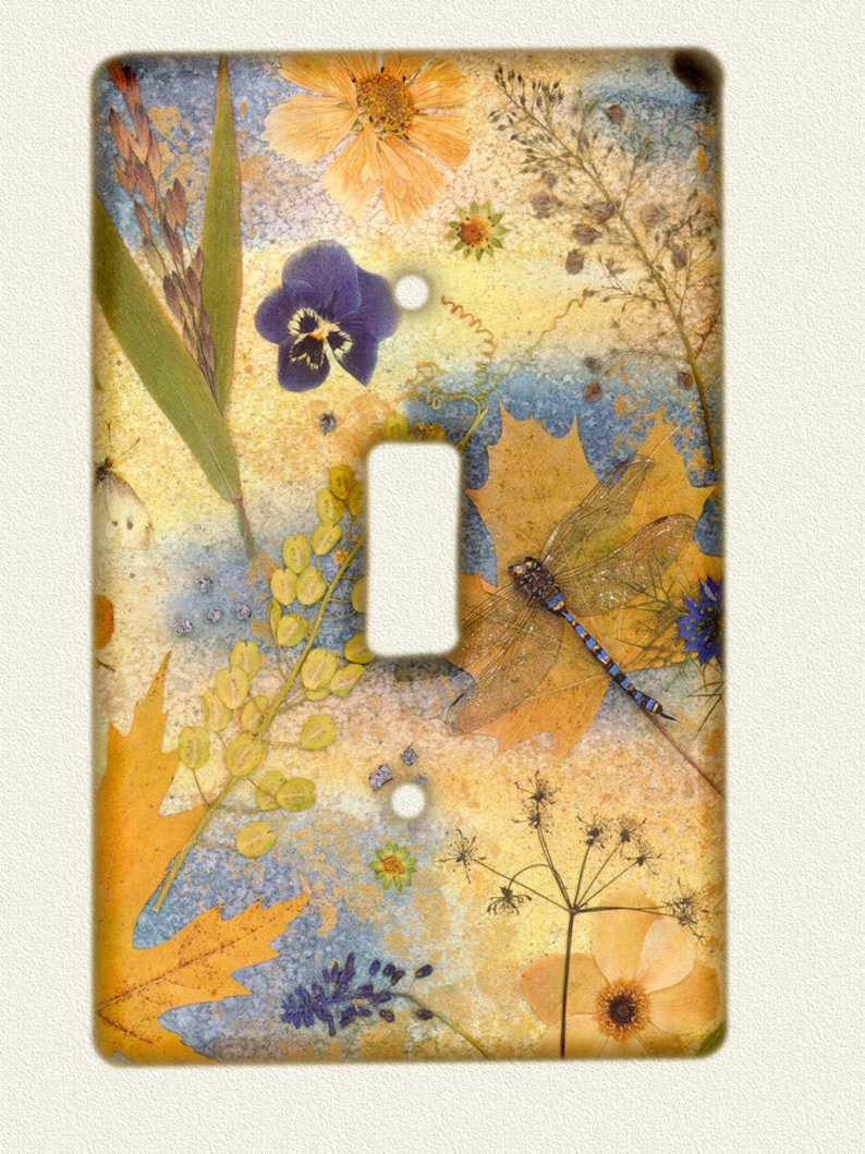 Switch Plate Pressed Flower Art PRINT from original image 4