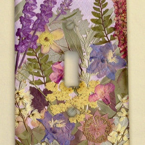 Switch Plate Pressed Flower Art PRINT from original image 3