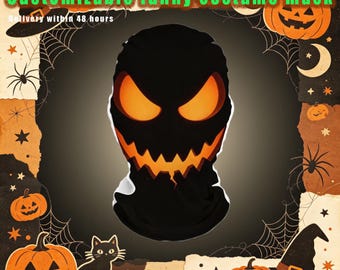 Custom Cartoon Spooky Balaclava, Personalized Funny Full‑Face Mask, Sublimation Printed Halloween Cosplay Costume