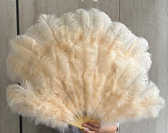 Handmade fan Ostrich Feather Fan 50*90cm for Burlesque Dance