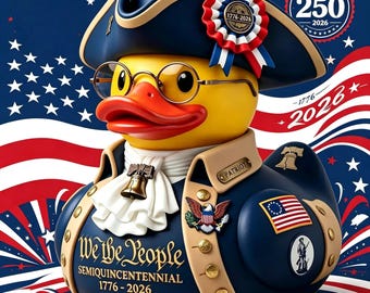 American 250th Anniversary Patriotic Duck Statue, Resin Semiquincentennial Decor 1776-2026, USA Bicentennial Gift