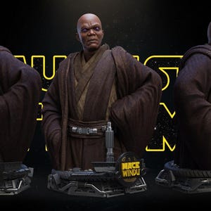 Mace Windu Bust STL | Galactic Master Display Bust | Sci-Fi Collectible | High Detail 3D Printable Model