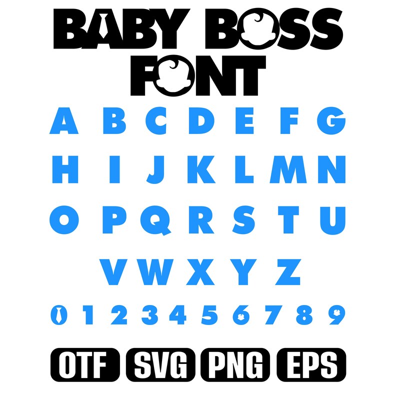 Baby Boss Font (otf, Svg, Png, Eps) Baby Boy Boss Font Svg Cricut Baby ...