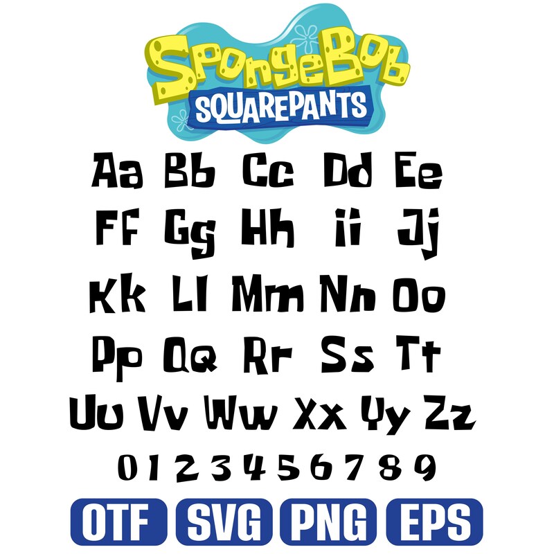 Spongebob Alphabet Png - Etsy