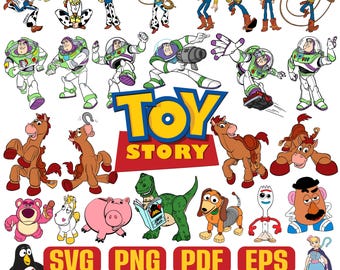 Pacchetto di oltre 1000 SVG di Toy Story, SVG PNG PDF EPS Buzz Lightyear SVG, Woody SVG, clipart di Toy Story, SVG a strati per Cricut, decorazioni per torte