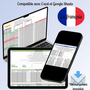 Budget Foyer Complet : Tableur Excel et Google Sheets | Organisateur Financier, Suivi de Budget Mensuel, Épargne et Crédits, Guide Pas à Pas