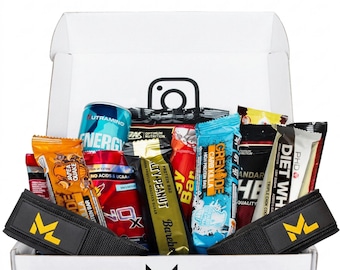 Muscle Locker Protein Snack Box – Gym Gifts for Men Women, Fitness Hamper with Bars