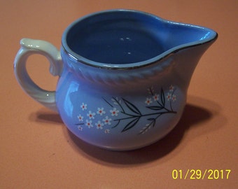 Homer Laughlin Kraft Blue Pitcher