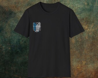 Camiseta con el emblema de las alas del Cuerpo de Exploración / Estampado en el pecho del anime Ataque a los Titanes