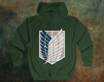 Sudadera con capucha con el emblema de las Alas de la Libertad del Cuerpo de Exploración / Chaqueta de anime de Attack on Titan
