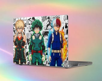 Funda para portátil MacBook - Trío de Deku, Bakugo y Todoroki (Anime de My Hero Academia)